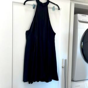 Kimchi blue black crepe high neck halter flared A line dress urban outfitters